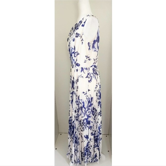 Eliza J Chatoyer  Floral Pleated Sleeves  Belted  Size 8P - Picture 4 of 8